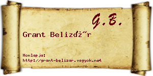 Grant Belizár névjegykártya
